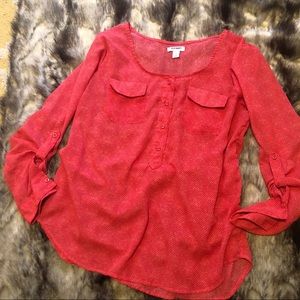Sheer coral pink top by Old Navy